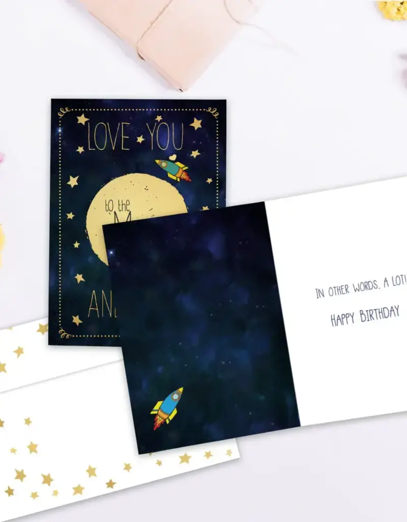 Birthday Card - Moon and Back - 17447