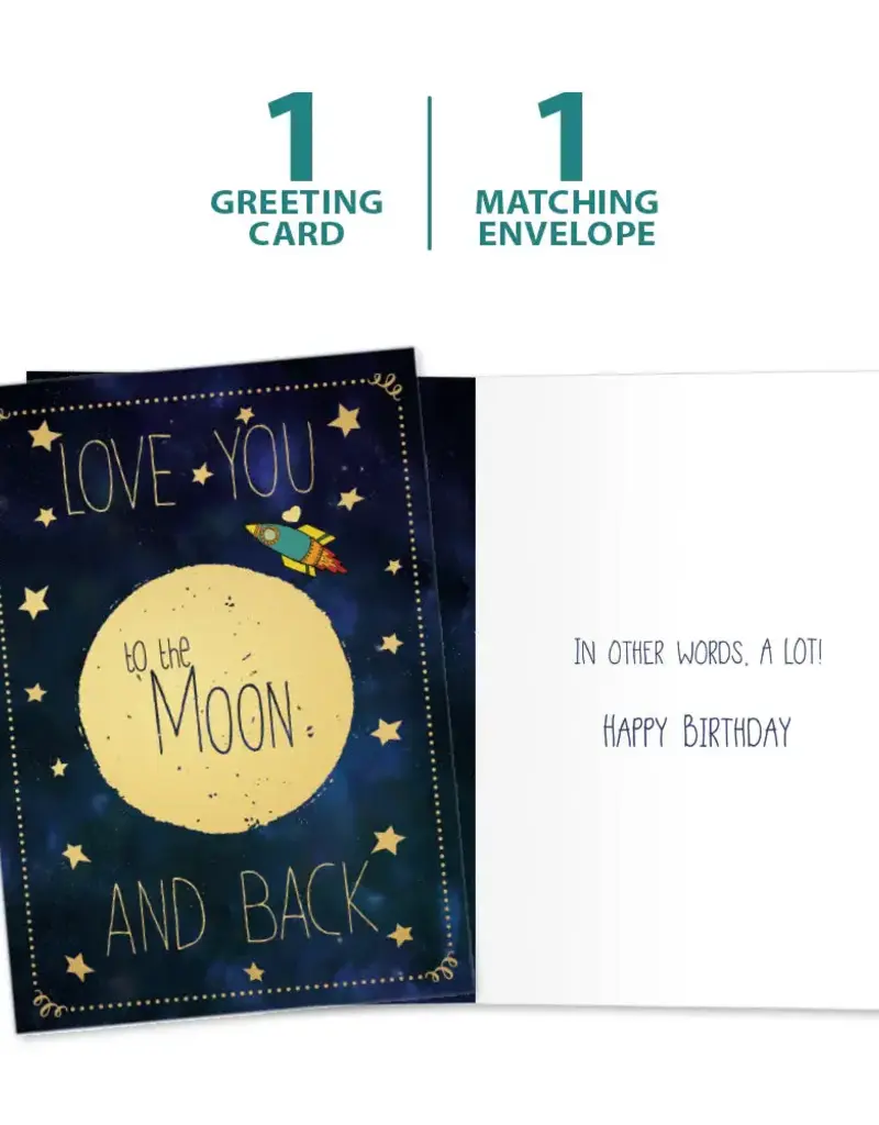 Birthday Card - Moon and Back - 17447