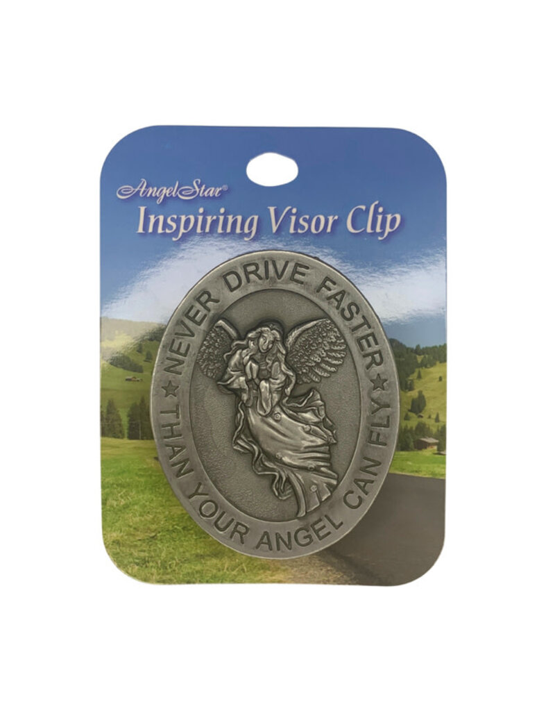 Visor Clip- Never Drive Faster Than- Metal