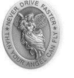 Visor Clip- Never Drive Faster Than- Metal