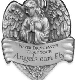 Visor Clip- Never Drive Faster Than- Metal