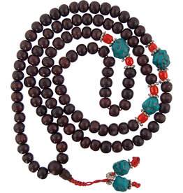 Rosewood and Turquoise Mala Prayer Beads