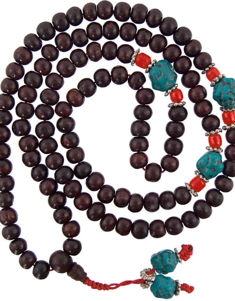 Rosewood and Turquoise Mala Prayer Beads