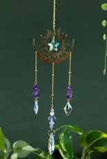 Sun & Moon Sun Catcher - Gold with Amethyst - 14064