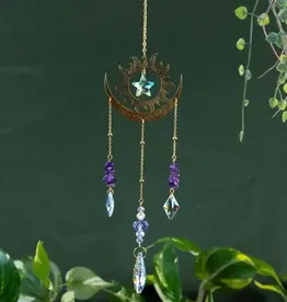 Sun & Moon Sun Catcher - Gold with Amethyst - 14064