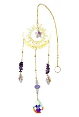 Sun & Moon Sun Catcher - Gold with Amethyst - 14064