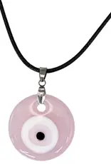 Evil Eye Necklace - Light Pink - 18753