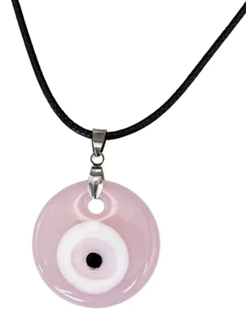 Evil Eye Necklace - Light Pink - 18753
