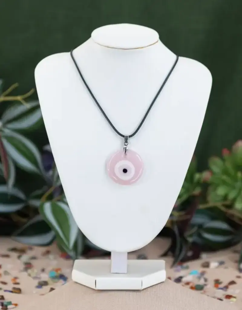 Evil Eye Necklace - Light Pink - 18753