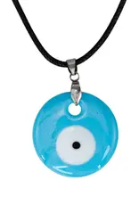 Evil Eye Necklace - Light Blue - 18754