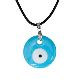 Evil Eye Necklace - Light Blue - 18754