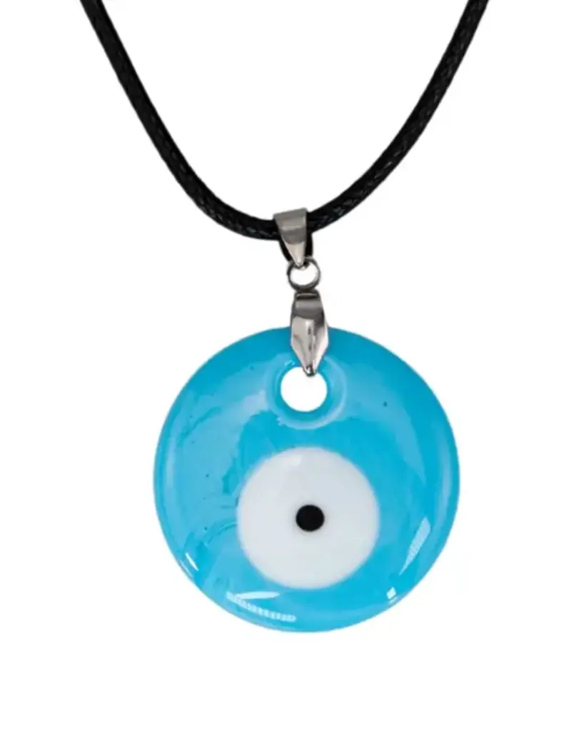 Evil Eye Necklace - Light Blue - 18754