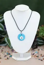 Evil Eye Necklace - Light Blue - 18754