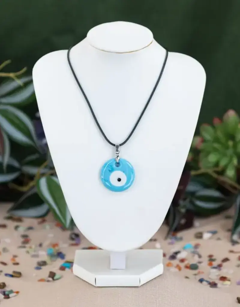 Evil Eye Necklace - Light Blue - 18754