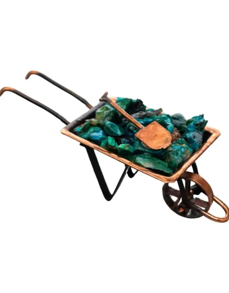 Crystal Chip Wheelbarrow - Chrysocolla - 7566