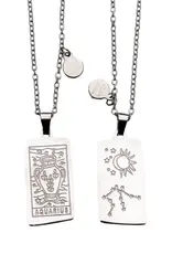 Zodiac Tarot Card & Astrology Necklace - 316L Stainless Steal / Aquarius - 9727