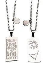 Zodiac Tarot Card & Astrology Necklace - 316L Stainless Steal / Aries - 9728