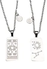 Zodiac Tarot Card & Astrology Necklace - 316L Stainless Steal / Cancer - 9729