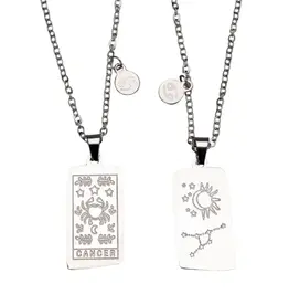 Zodiac Tarot Card & Astrology Necklace - 316L Stainless Steal / Cancer - 9729