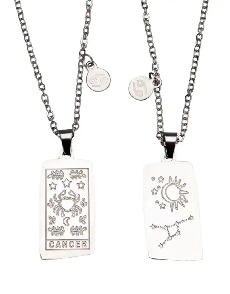 Zodiac Tarot Card & Astrology Necklace - 316L Stainless Steal / Cancer - 9729