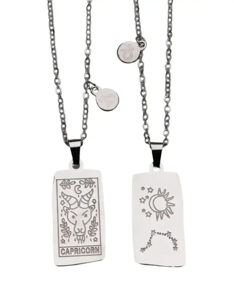 Zodiac Tarot Card & Astrology Necklace - 316L Stainless Steal / Capricorn - 9730