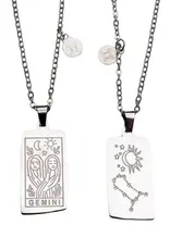 Zodiac Tarot Card & Astrology Necklace - 316L Stainless Steal / Gemini - 9735