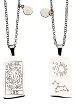 Zodiac Tarot Card & Astrology Necklace - 316L Stainless Steal / Leo - 9736
