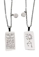 Zodiac Tarot Card & Astrology Necklace - 316L Stainless Steal / Libra - 9737