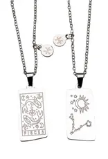 Zodiac Tarot Card & Astrology Necklace - 316L Stainless Steal / Pisces - 9738