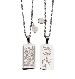 Zodiac Tarot Card & Astrology Necklace - 316L Stainless Steal / Sagittarius - 9739