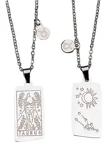 Zodiac Tarot Card & Astrology Necklace - 316L Stainless Steal / Taurus - 9741
