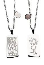 Zodiac Tarot Card & Astrology Necklace - 316L Stainless Steal / Virgo - 9742