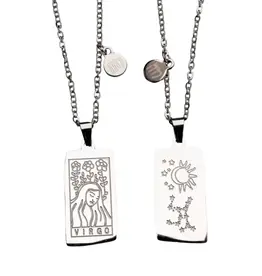 Zodiac Tarot Card & Astrology Necklace - 316L Stainless Steal / Virgo - 9742
