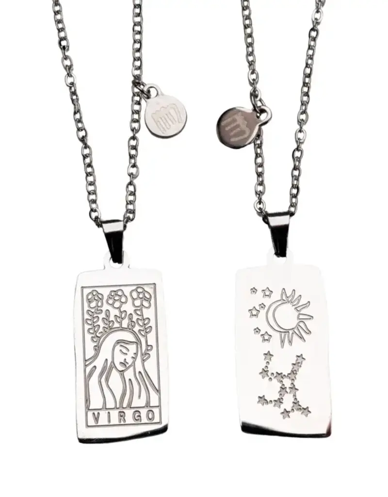 Zodiac Tarot Card & Astrology Necklace - 316L Stainless Steal / Virgo - 9742