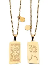 Zodiac Tarot Card & Astrology Necklace - Gold Plated / Capricorn - 9722