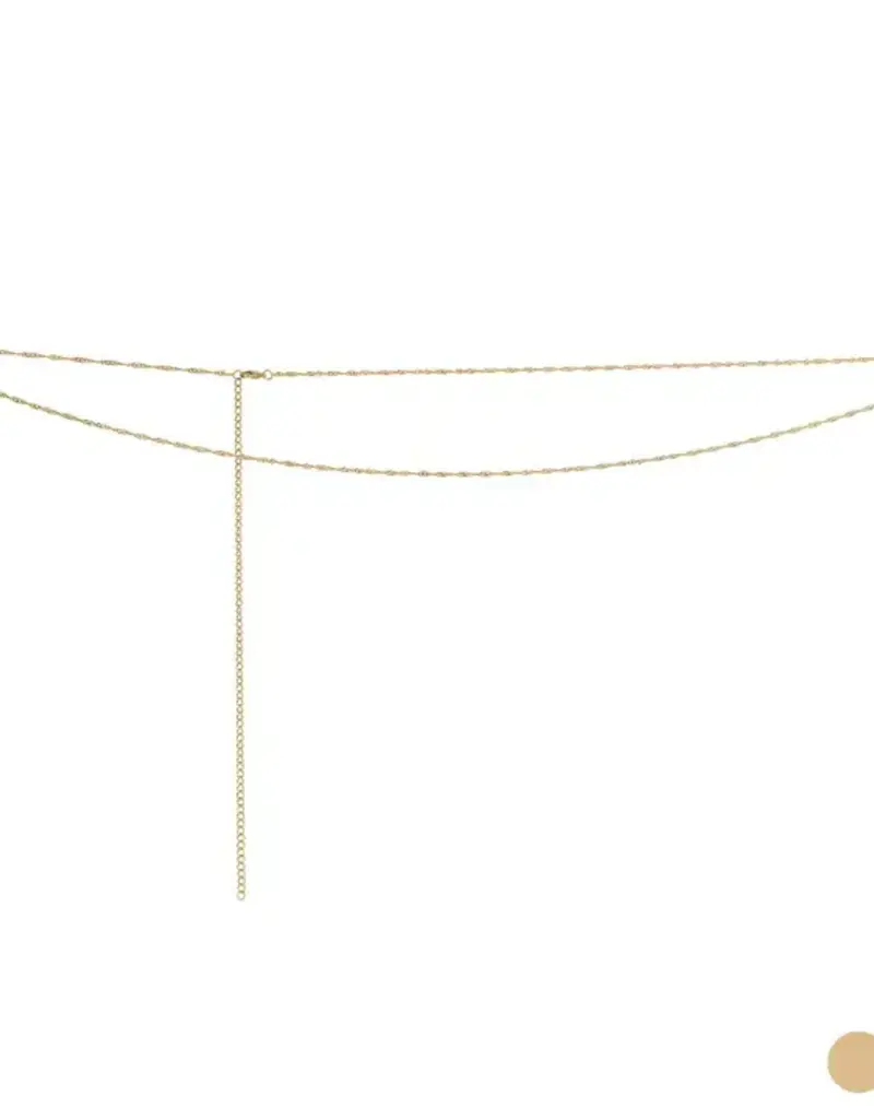 18K Gold PVD Plated Stainless Steel Singapore Belly Chain - Gold