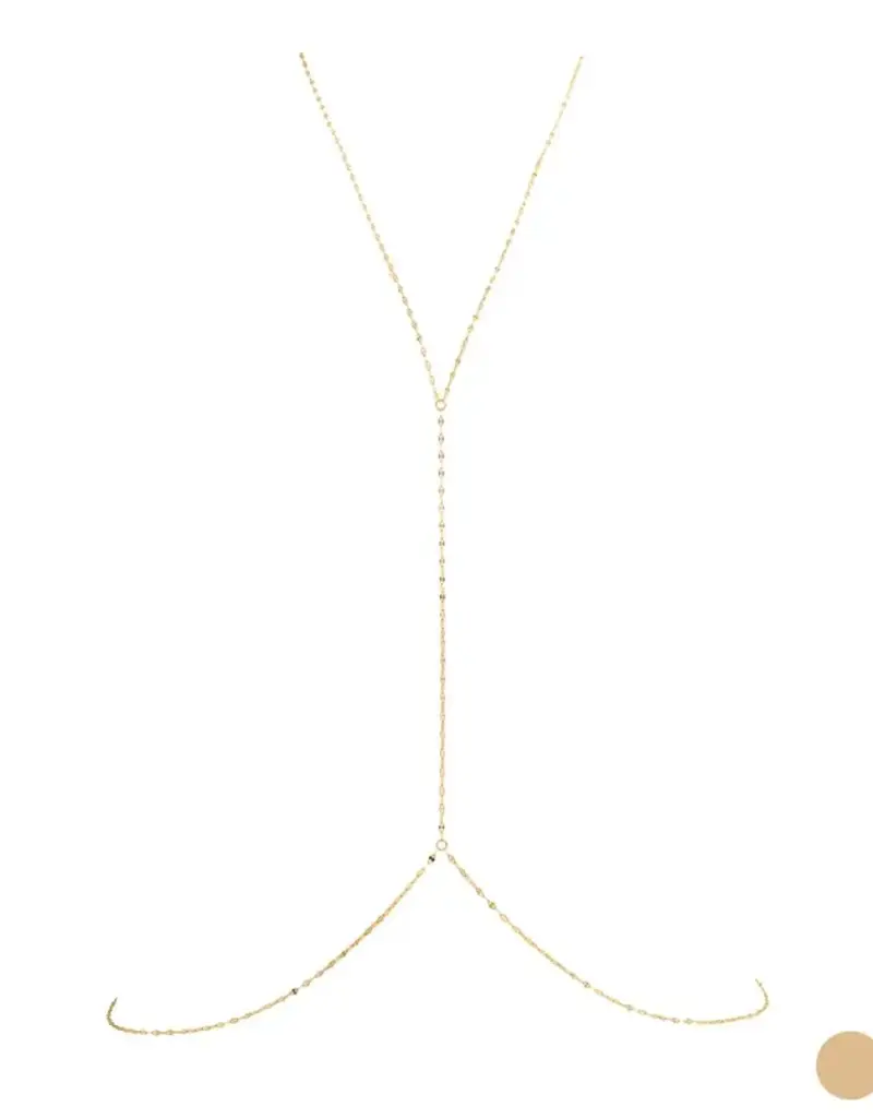 18K Gold PVD Plated Stainless Steel Lip Full Body Chain - Gold