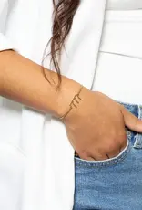 18K Gold PVD Plated Stainless Steel Angel Number Bracelet - Gold / 777
