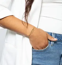 18K Gold PVD Plated Stainless Steel Angel Number Bracelet - Gold / 777