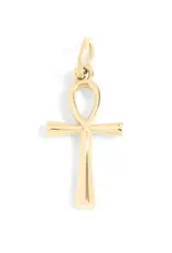 18K Gold PVD Plated Stainless Steel Small Ankh Charm - Gold / 15mm