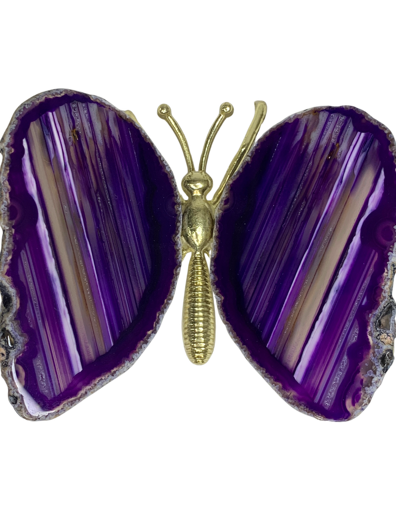 Butterfly - Purple Agate, Gold Body