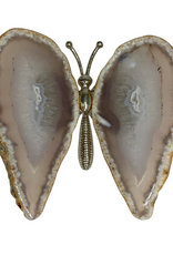 Butterfly - Natural Agate, Silver Body