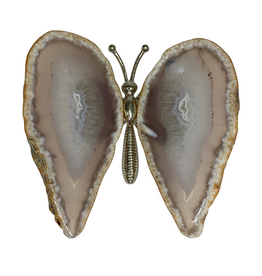 Butterfly - Natural Agate, Silver Body- BFLY6399