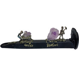 Railroad Spike with Amethyst & Miner