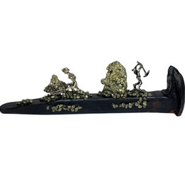 Railroad Spike with Pyrite & Miner