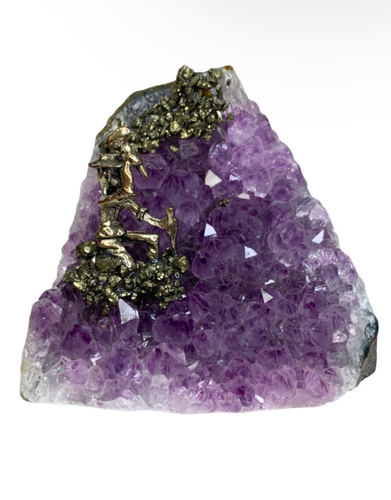 Amethyst Geode with Miner