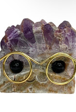 Crystal Buddy- Amethyst, Gold Glasses