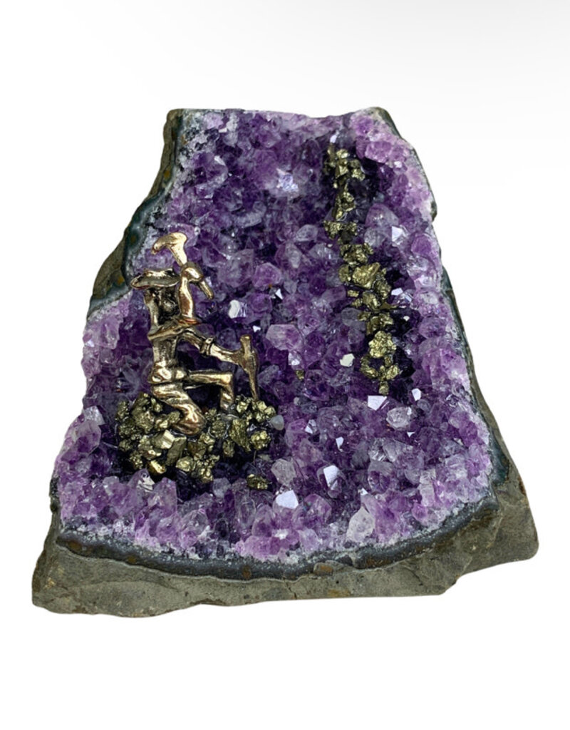 Amethyst Geode with Miner