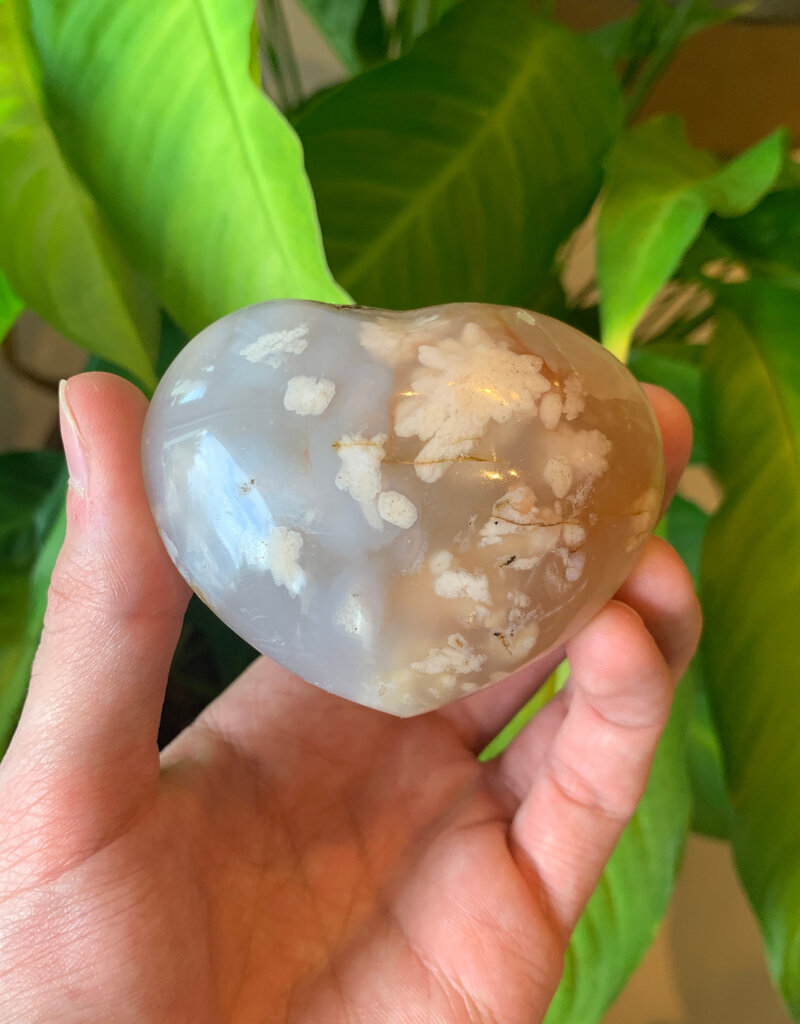 Flower Agate Hearts - SM