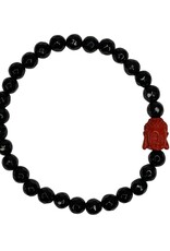 Cinnabar with Black Agate Bracelet ML- 6mm